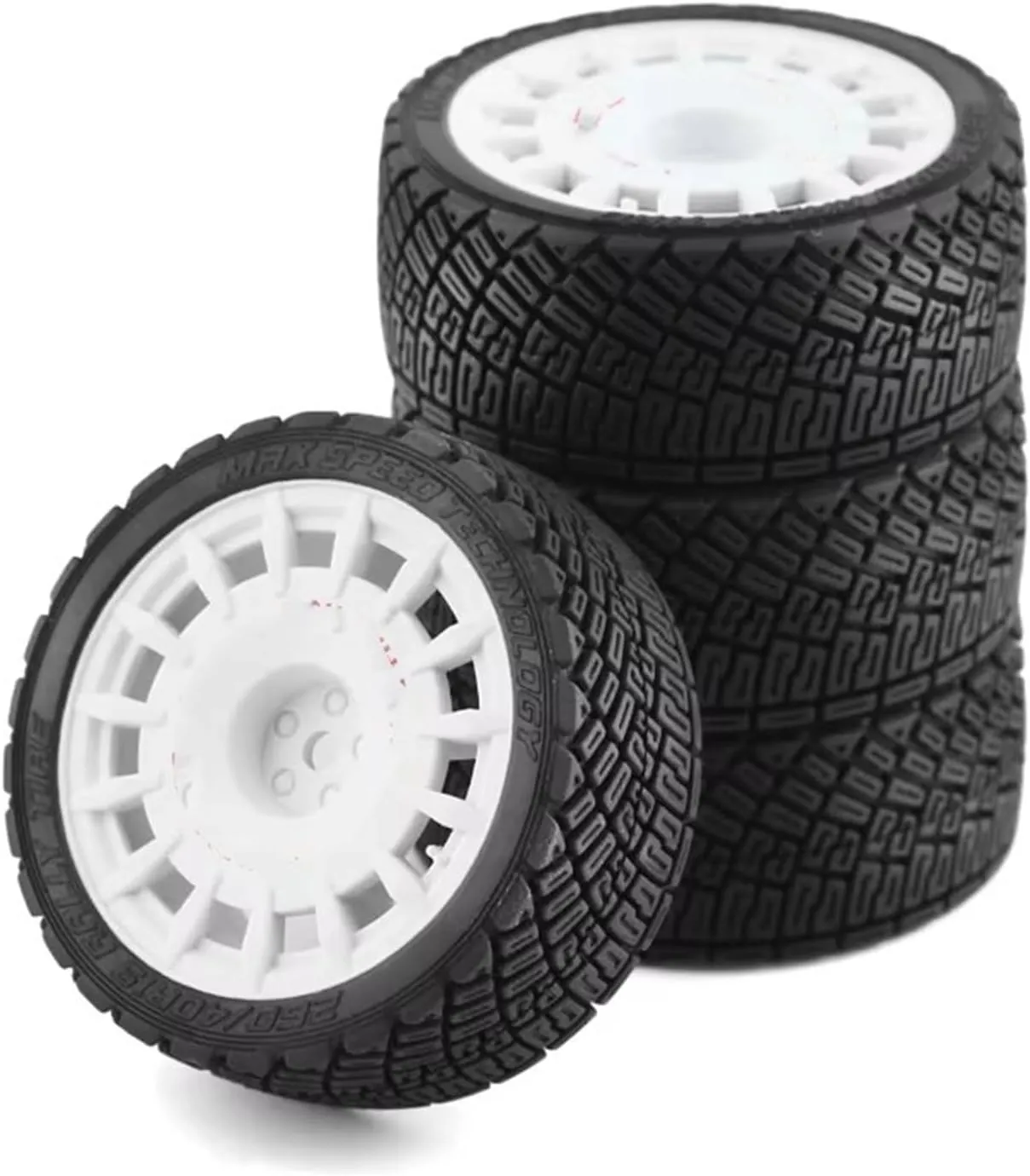 Rc Car Wheel Rim Tire Compatible with Tamiya for TT01 for TT02 XV01 TA06 PTG-2 for HPI WR8 1/10 RC Car Parts RC for Racing Car Tires On Road Tyre Wheel(White)