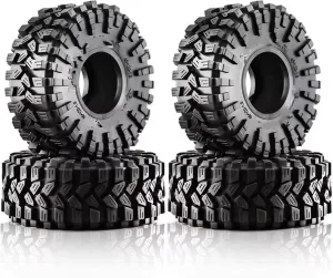 Rc Car Wheel Rim Tire Compatible with Traxxas TRX4 D90 for Axial SCX10 90046 II III 4Pcs 120mm 1.9In Rubber Tire Wheel Tyre for 1/10 RC Crawler Car