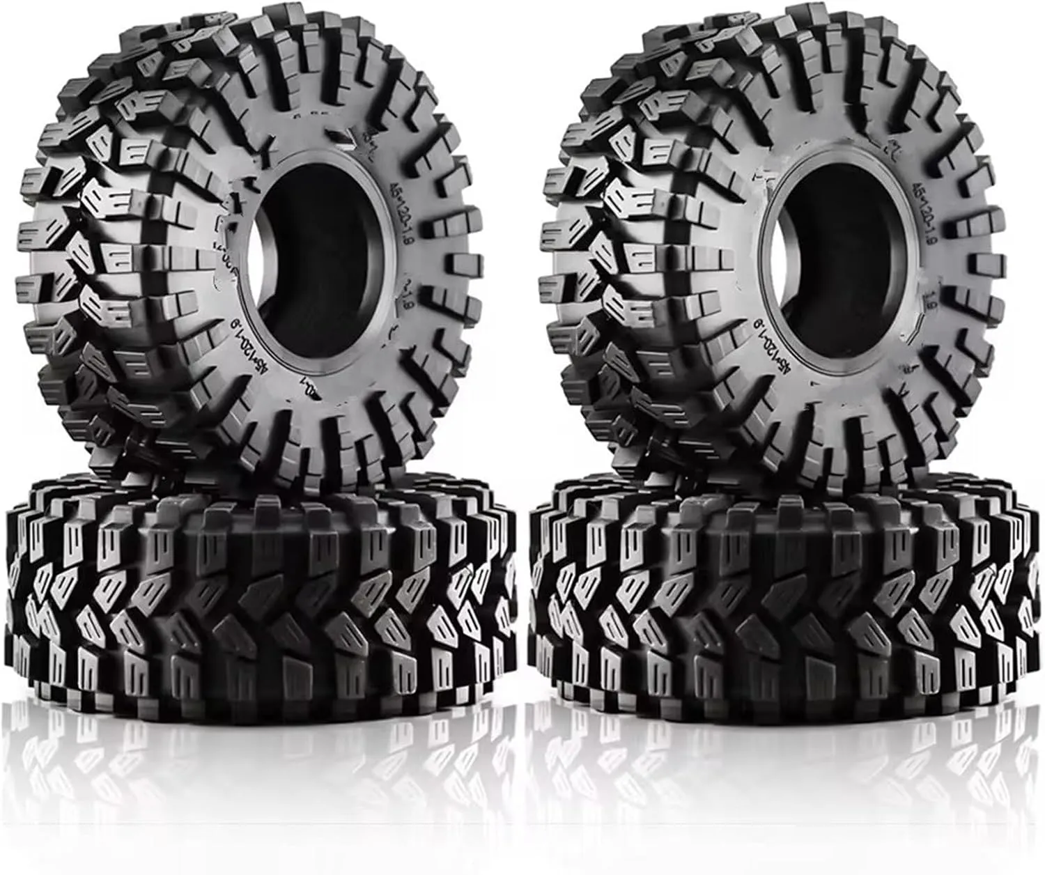 Rc Car Wheel Rim Tire Compatible with Traxxas TRX4 D90 for Axial SCX10 90046 II III 4Pcs 120mm 1.9In Rubber Tire Wheel Tyre for 1/10 RC Crawler Car