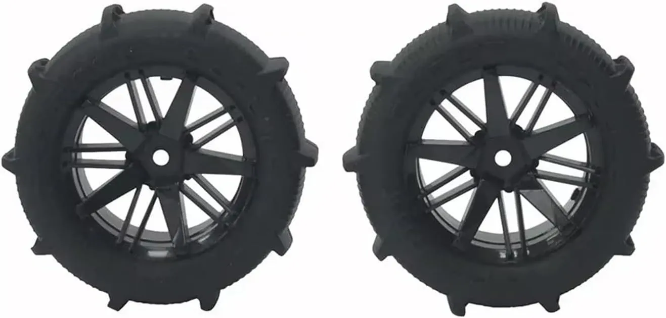 Rc Car Wheel Rim Tire Compatible with Wltoys 144001 124019 12428 104001 for Haiboxing 16889 for SG1601 RC Car Upgrade Parts 80mm Snow Sand Tires Tyre Wheel(2Pcs)