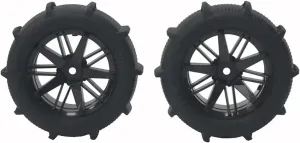 Rc Car Wheel Rim Tire Compatible with Wltoys 144001 124019 12428 104001 for Haiboxing 16889 for SG1601 RC Car Upgrade Parts 80mm Snow Sand Tires Tyre Wheel(2Pcs)