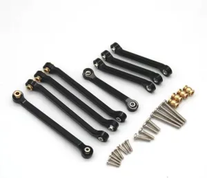 Rc Connecting Rod Tie Rod for FMS 1/18 8pcs Metal Front and Rear Pull Rods RC Remote Control Car Off-Road Tracked Vehicles Parts and Accessories Upgrades Replacement Use(Black)