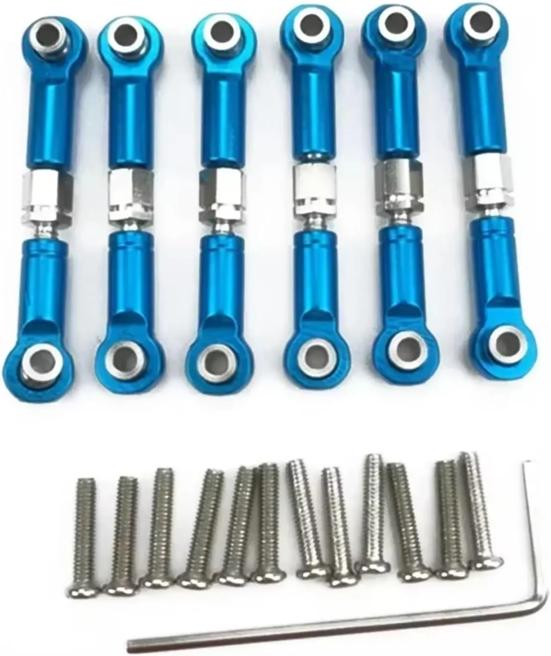 Rc Connecting Rod Tie Rod for Wltoys A949 A959 A969 A979 K929 A959-03 6Pcs Adjustable Metal Pull Rod Servo Link Rc Car Parts and Accessories Upgrade Replacement Use