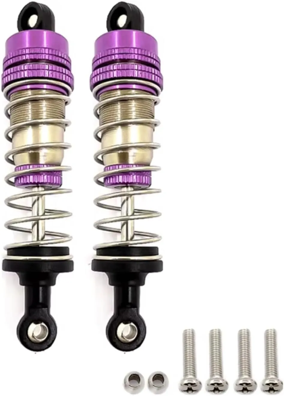 Rc Damper Shock Absorber For WLtoys 144001 1/14 2pcs Metal Shock Absorber Damper Oil Filled Shocks Four-Wheel Drive RC Drift For Racing Car Parts Upgrade Replacement(Purple)