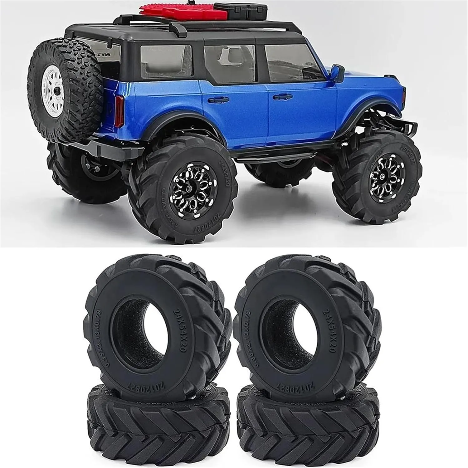 RC Parts for TRX-4M 1/18 for Axial for SCX24 1/24 Soft Mud for Terrain Rubber Wheel Tires 1.0inch 54/62mm RC Crawler Car Upgrade Parts Accessories(54mm)