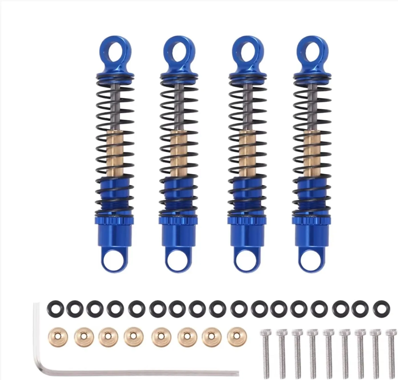 Rc Shock Absorber For Axial For SCX24 4Pcs 40Mm Metal Shock Absorber Oil Damper Blue Rc Car Tracked Vehicle Parts And Accessories Upgrade Replacement Use