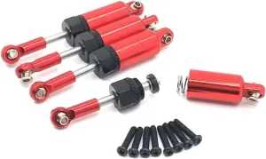 Rc Shock Absorber For HSp 18301 18302 18311 18312 18321 18322 1/18 4pcs Metal Oil Shock Absorber Damper RC Car Upgrade Parts Accessories Replacement And Use(Red)