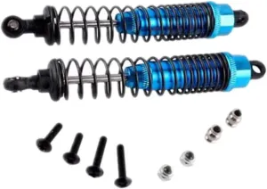 Rc Shock Absorber For Kyosho For Optima 4wd Cnc 1/10 2 Pieces Aluminum Alloy Oil Filled Rear Shock Absorber RC Car Parts Accessories Upgrade Replacement Use(Blue)
