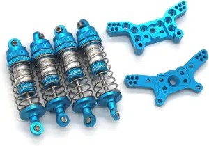 Rc Shock Absorber For MJX 14210 14209 1/14 Metal Fittings Oil Shock Absorber Bracket Kit Remote Control Car Parts And Accessories Upgrade Replacement Use(Blue)