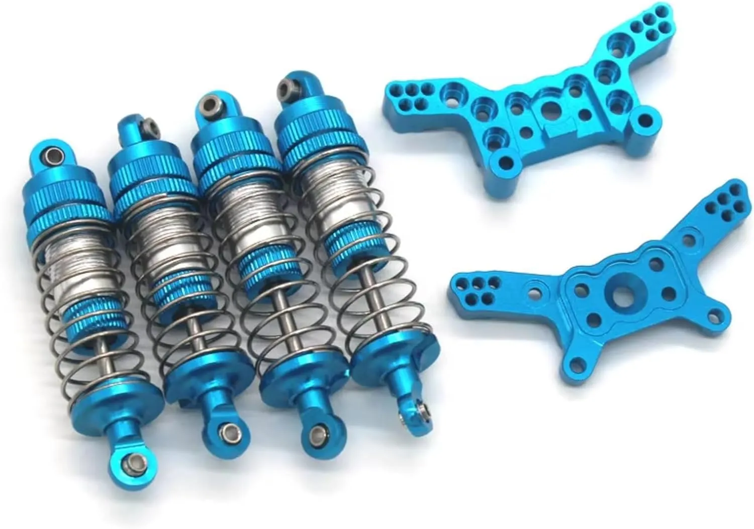 Rc Shock Absorber For MJX 14210 14209 1/14 Metal Fittings Oil Shock Absorber Bracket Kit Remote Control Car Parts And Accessories Upgrade Replacement Use(Blue)