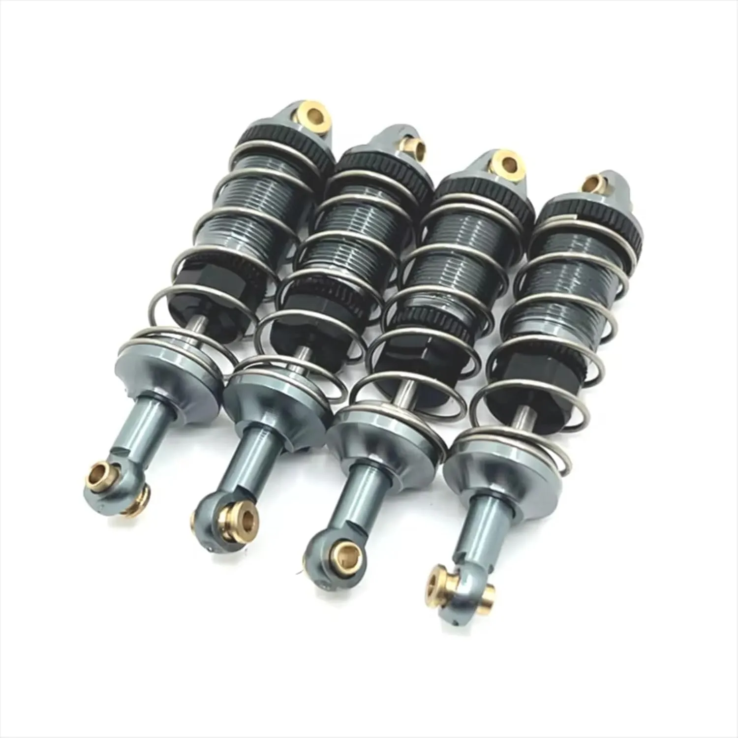 Rc Shock Absorber For MJX 14301 14302 1/14 4pcs Front And Rear Hydraulic Shock Absorbers Remote Control Car Metal Upgrade Parts And Accessories Replacement Use(Gray)