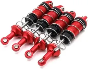 Rc Shock Absorber For Mjx 16207 16208 16209 16210 1/16 Metal Front And Rear Shock Absorbers Rc Car Tracked Vehicle Upgrade Parts Parts Upgrade Replacement(Red)