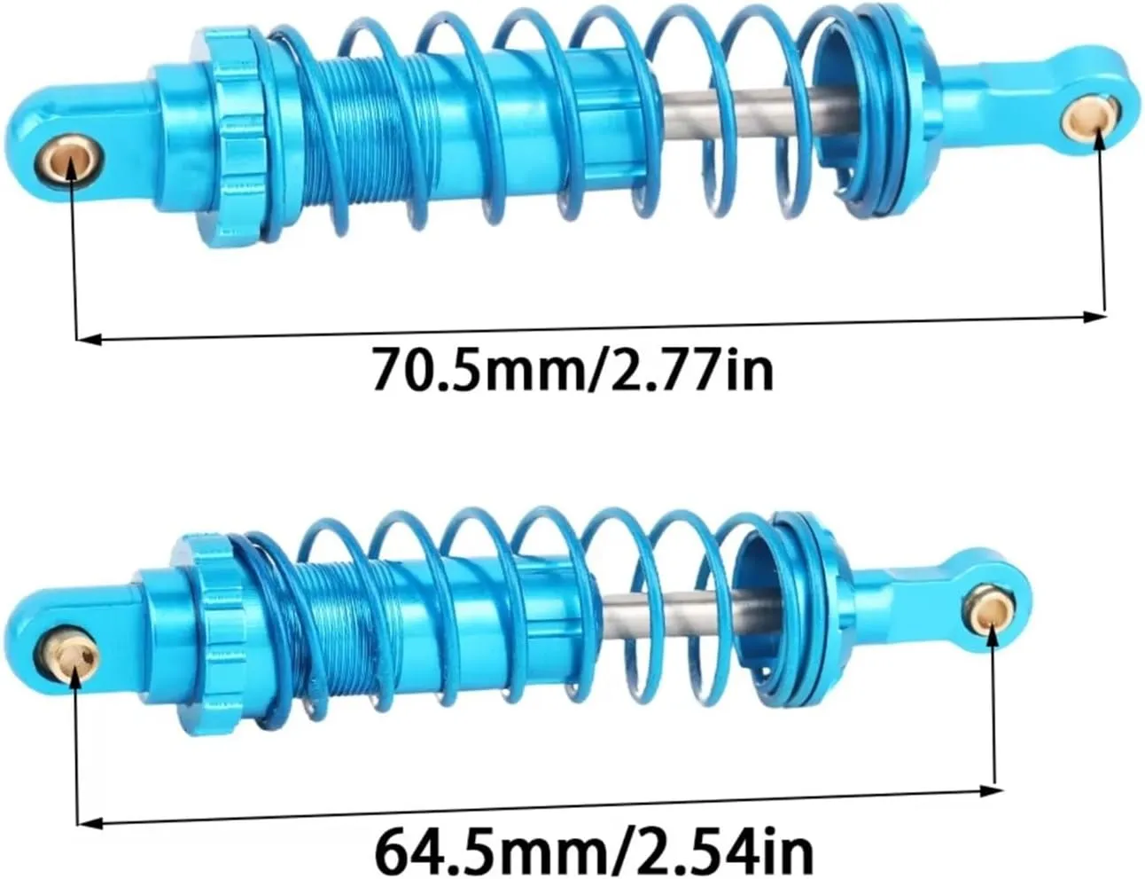 Rc Shock Absorber For MJX For Hyper Go 14209 14210 14510B 1/14 4pcs Metal Shock Absorber Damper RC Car Tracked Vehicle Parts Accessories Upgrade Replacement Use(Blue)