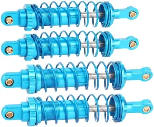 Rc Shock Absorber For MJX For Hyper Go 14209 14210 14510B 1/14 4pcs Metal Shock Absorber Damper RC Car Tracked Vehicle Parts Accessories Upgrade Replacement Use(Blue)