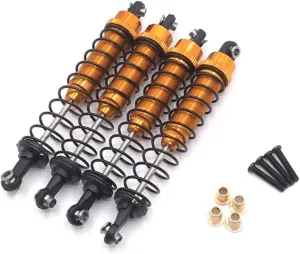 Rc Shock Absorber For MN-999 1/10 Metal External For Spring Hydraulic Shock RC Car Off-road Vehicle Tracked Vehicle Parts And Accessories Upgrade Replacement Use(Yellow)