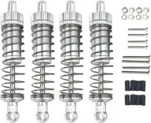 Rc Shock Absorber For MN D90 For MN-90 For MN99S For WPL C14 C24 C34 Metal Shock Absorber Multiple Colors Available RC Car Upgrade Parts Accessories Upgrades Use(Silver)