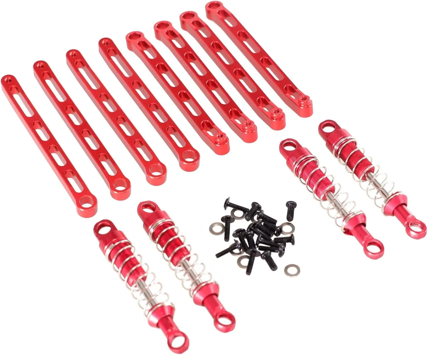 Rc Shock Absorber For MN For MN168 For MN78 1/12 External For Spring Shock Absorber Fixed Rod Parts Accessories RC Car Metal Upgrade Parts Replacement Use(Red)