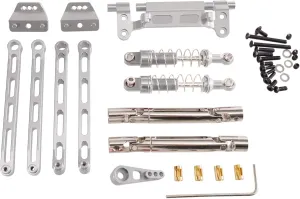 Rc Shock Absorber for MN for MN78 for MN82 for MN168 1/12 Metal Rod Shock Absorber Transmission Shaft Set RC Car Tracked Vehicle Parts Accessories Replacement(Silver)