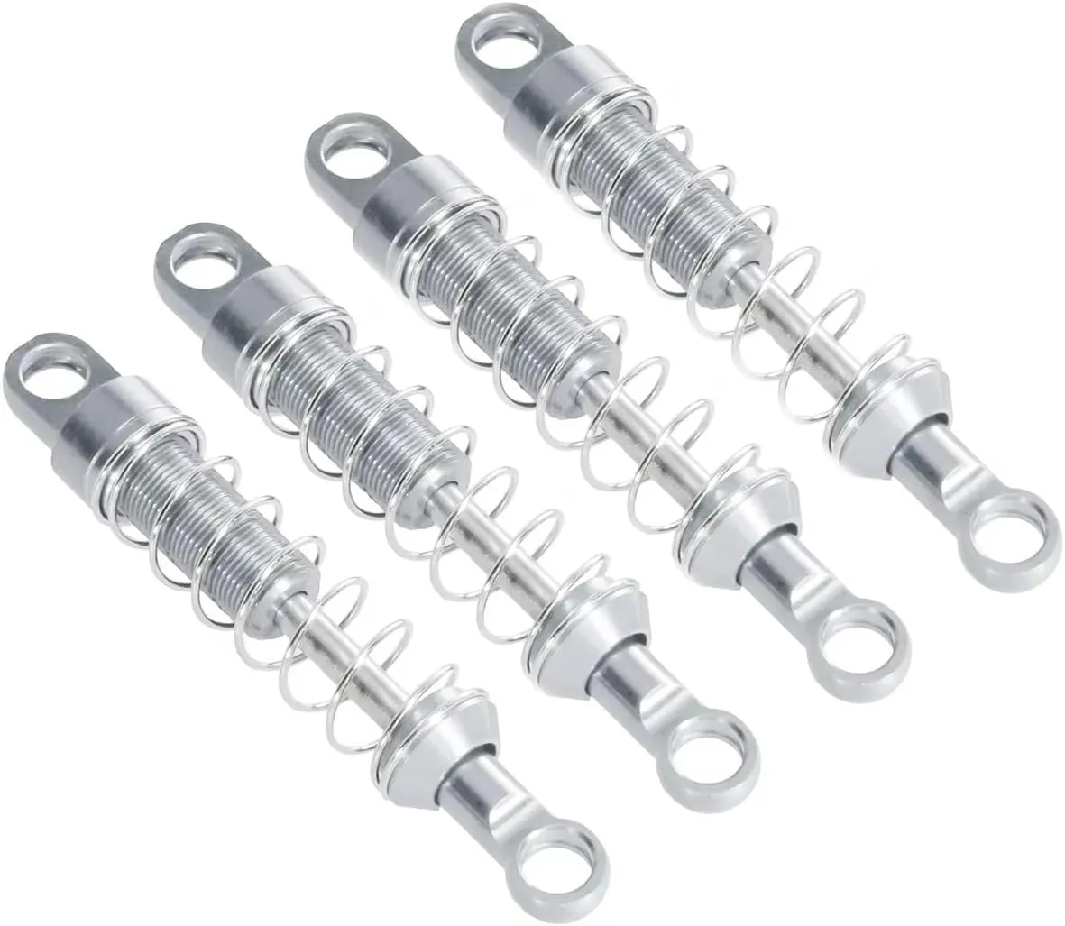 Rc Shock Absorber For MN78 For MN168 4pcs Metal Shock Absorber Rc Car Off-road Vehicle Tracked Vehicle Parts And Accessories Upgrade Replacement And Use(Silver)