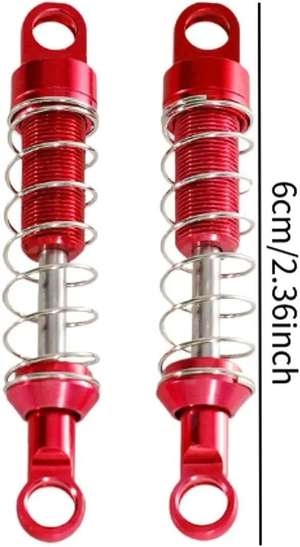 Rc Shock Absorber For MN99S For MN168 For MN78 For MN82 1/12 Aluminum Alloy Upgrade RC Damper RC Car Tracked Vehicle Parts And Accessories Upgrade Replacement(Red)