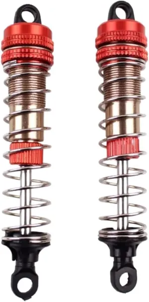 Rc Shock Absorber For SCY 1:16 Accessory For Universal Alloy Hydraulic Shock Absorber Adjustable Soft Hard Hardness RC Crawler Vehicle Parts Upgrade Replacement(Red)