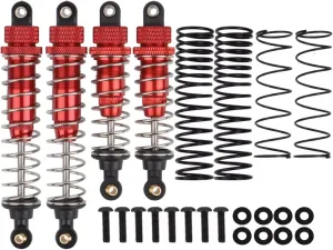 Rc Shock Absorber for Tamiya for TT-02B DF02 DT02 1/10 RC Oil Shocks Dampers Blue and Red Available Rc Car Tracked Vehicle Parts Accessories Upgrade Replacement(Red)