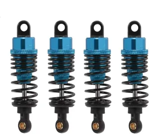 Rc Shock Absorber For Tamiya For TT01 For TT02 TA05 TL01 TA03 MF01X M05 M06 1/10 4pcs Metal Shock Absorber Damper 4pcs RC Car Parts Accessoriess Replacement(Blue)