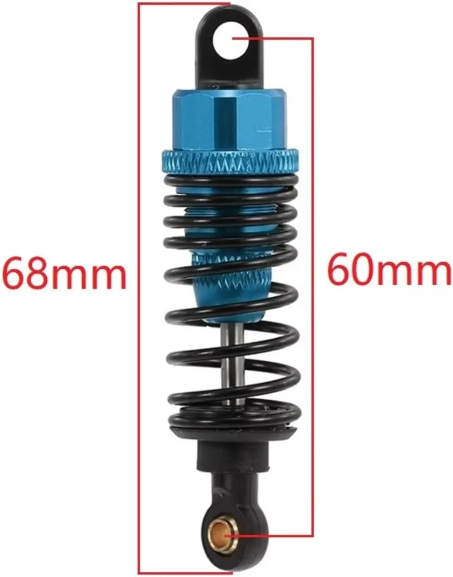 Rc Shock Absorber For Tamiya For TT01 For TT02 TA05 TL01 TA03 MF01X M05 M06 1/10 4pcs Metal Shock Absorber Damper 4pcs RC Car Parts Accessoriess Replacement(Blue)