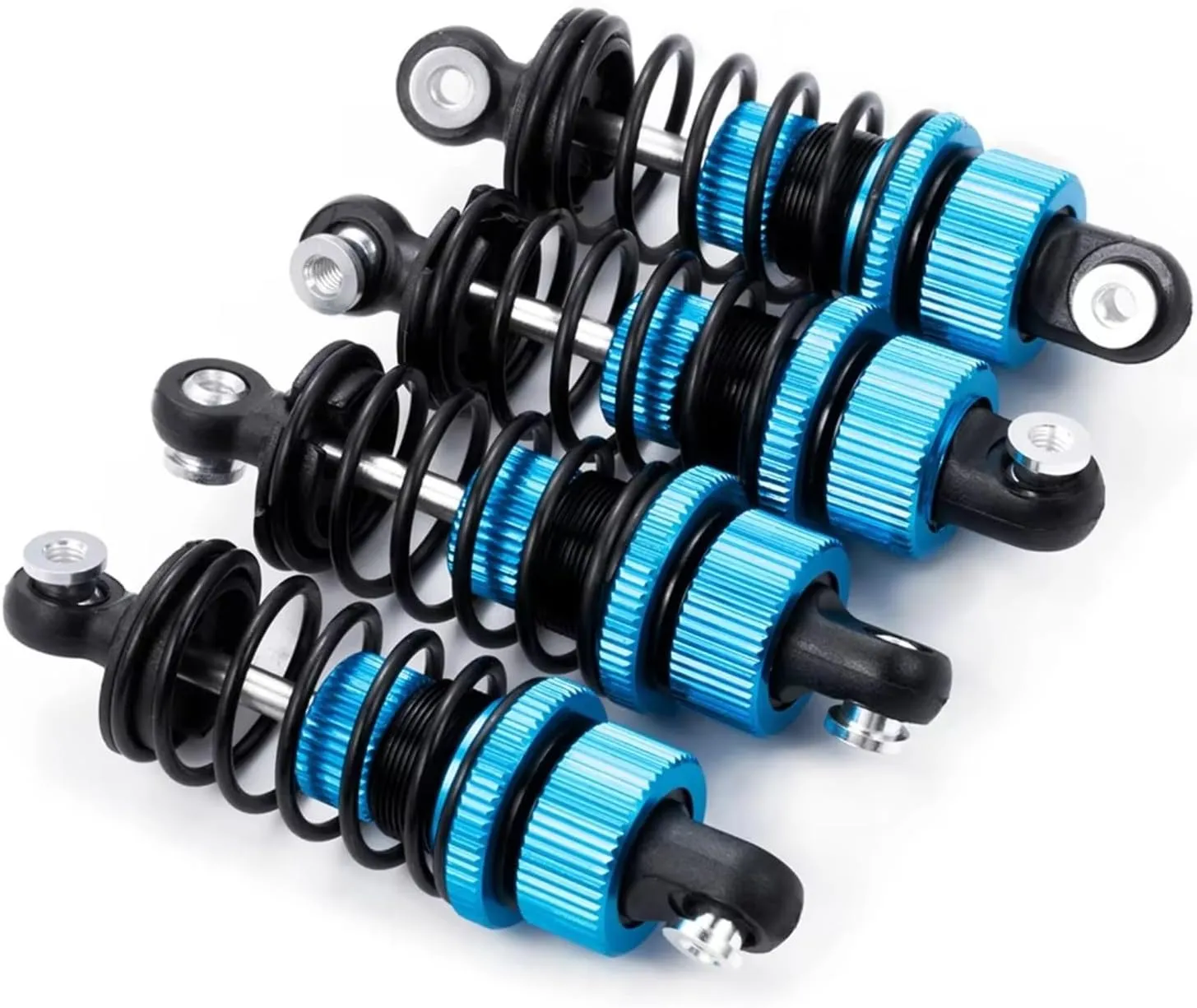 Rc Shock Absorber For Tamiya For TT02 1/10 4Pcs Metal Aluminium Alloy Oil Shock Absorbers RC Drift Car Off-road Vehicle Parts And Accessories Upgrade Replacement(Blue)