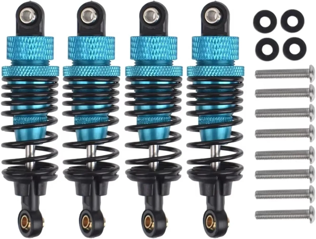 Rc Shock Absorber For Tamiya TA03 TA02 TA01 XV01 TA02SW WR-02/GF-01/WR-02CB For HSP 94123 4pcs Aluminum Alloy Shock Absorber Set Rc Car Parts Replacement(Blue)