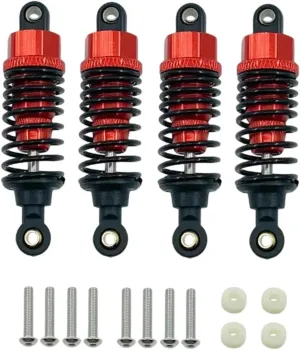 Rc Shock Absorber For Tt-02 Tl-01 1/10 Oil Shock Absorbers Damper Set 55mm Blue And Red Available RC Car Crawler Truck Parts Accessories Upgrade Replace Use(Red)