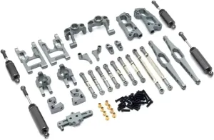 Rc Shock Absorber For Wltoys 12428 12423 12427 FY01 02 03 1/12 Metal Shock Absorber Set Rc Car Tracked Vehicle Parts And Accessories Upgrade Replacement Use(Gray)