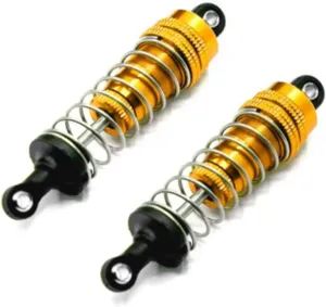 Rc Shock Absorber For WLtoys 144001 1316 80mm 1/14 2Pcs Aluminum Metal Front&Rear Shock Absorber RC Car Crawler Short Course Truck Upgrade Part Replacement(Yellow)