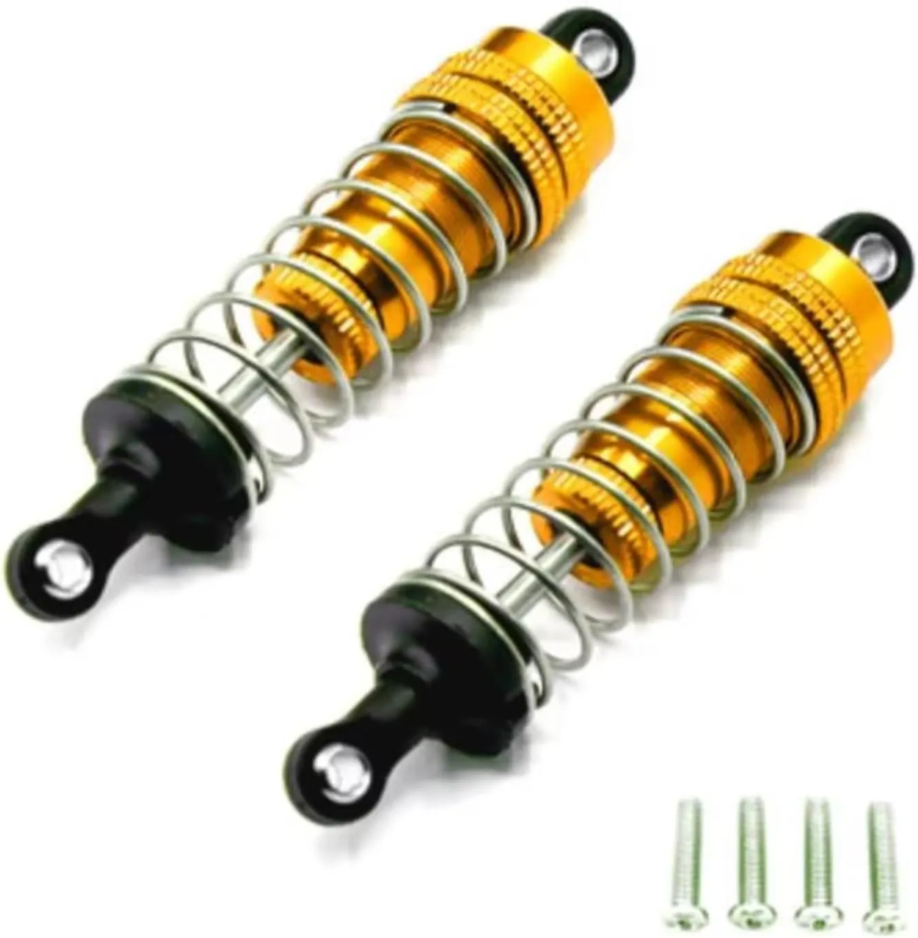 Rc Shock Absorber For WLtoys 144001 1316 80mm 1/14 2Pcs Aluminum Metal Front&Rear Shock Absorber RC Car Crawler Short Course Truck Upgrade Part Replacement(Yellow)