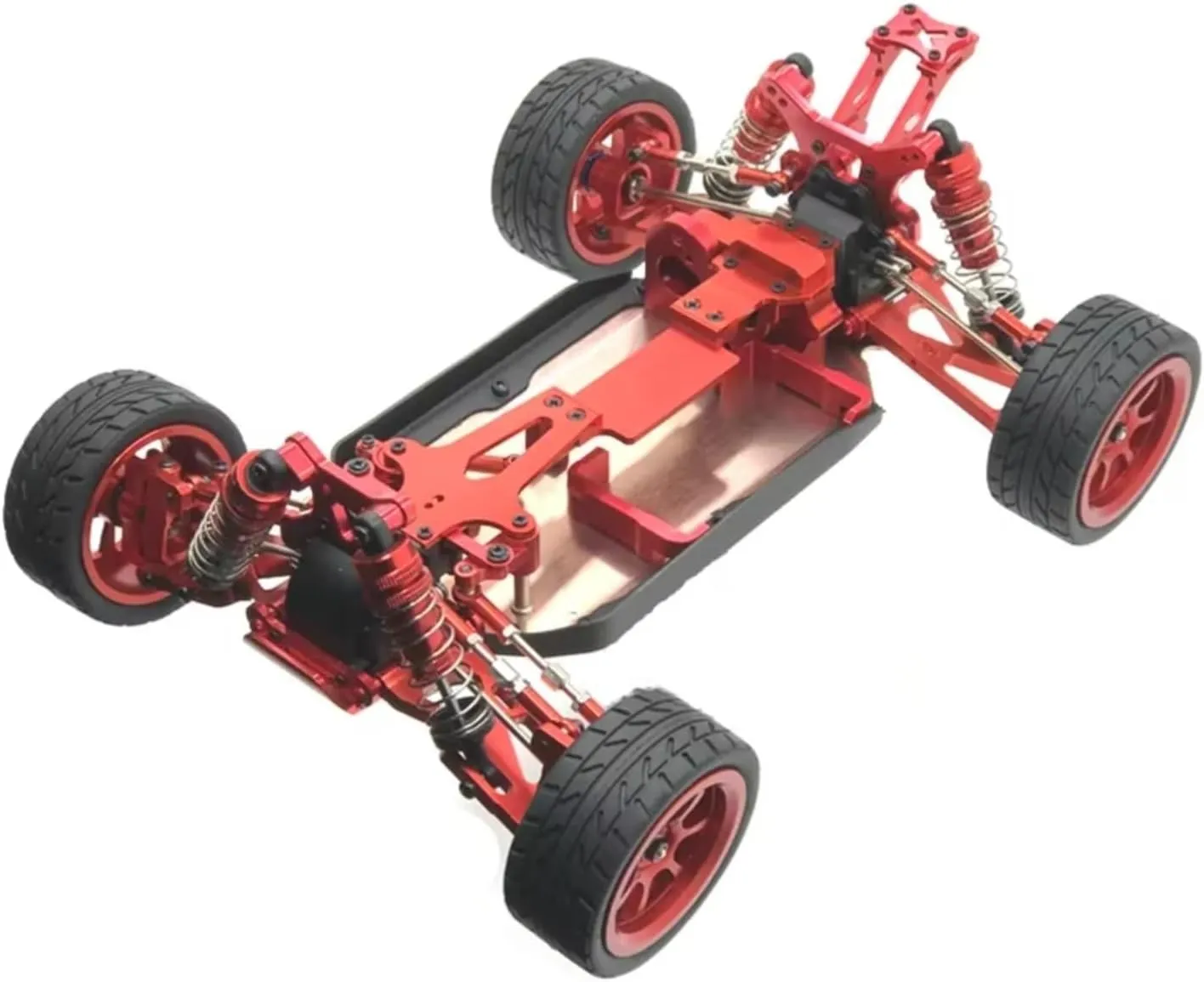 Rc Shock Absorber For WLtoys 144001 144002 144010 124007 124008 124016 124017 124018 1240190 4pcs Metal Oil Shock Absorber Damper RC Car Parts Upgrade Use(Red)