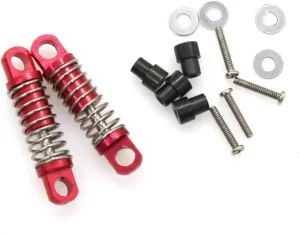 Rc Shock Absorber For WLtoys K969 K989 K999 P929 K989-43 1/28 2pcs Metal Shock Absorber Damper Oil Filled Type RC Car Parts And Accessories Replacement Use(Red)