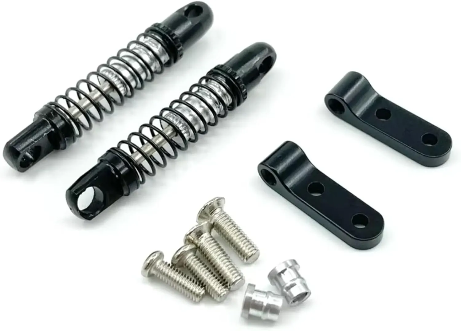 Rc Shock Absorber For WPL D12 Metal Rear Shock Absorber Damper With Mount Fixed For Seat Upgrades Parts RC Car Parts And Accessories Upgrade Replacement Use(Black)