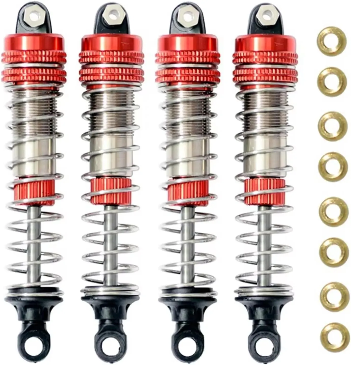 Rc Shock Absorber For XLF X03 X04 X03A Max X04A 1/10 4Pcs Metal Shock Absorber Damper RC Car Monster Truck Upgrade Parts Accessories Replacement Use(Red)