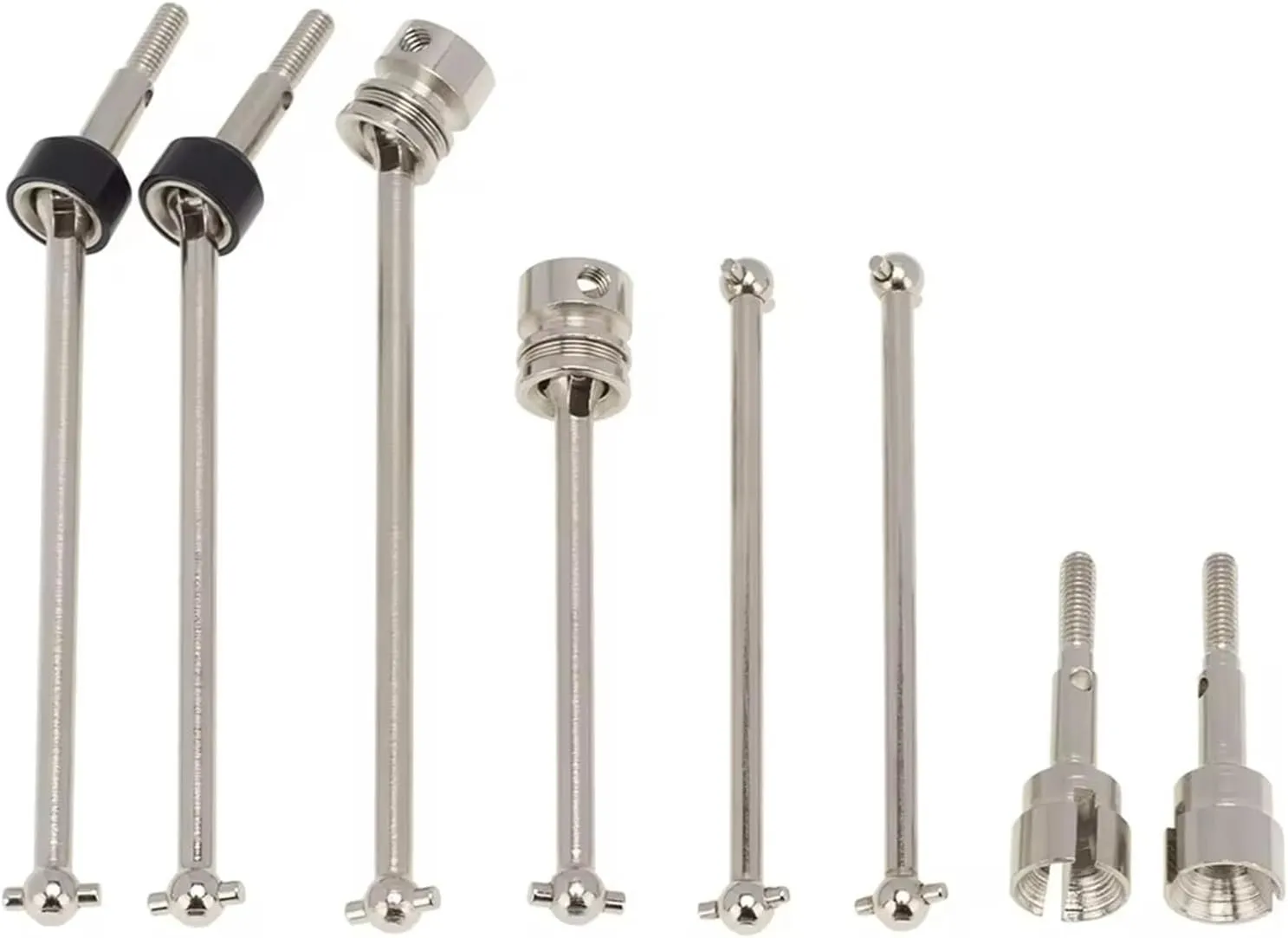 RC Transmission Shaft Compatible with Wltoys 104001 1/10 RC Car Upgrade Parts Spare Accessories Metal Front Middle Rear Drive Shaft CVD Dogbone Set