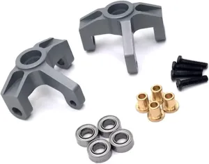 RC Upgrade Parts for LC for Racing 1/14 for WLtoys 144010 144001 144002 124017 124016 124018 124019 Metal Upgrade Accessories Bearing Front Steering Cup RC Car Parts(Gray)