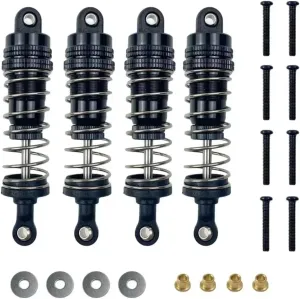 RC Upgrade Parts for MN86K MN86KS MN86 1/12 RC Car Upgrade Toy Accessories 4Pcs Metal Shock Absorber Damper Red Yellow Blue Black(Black)