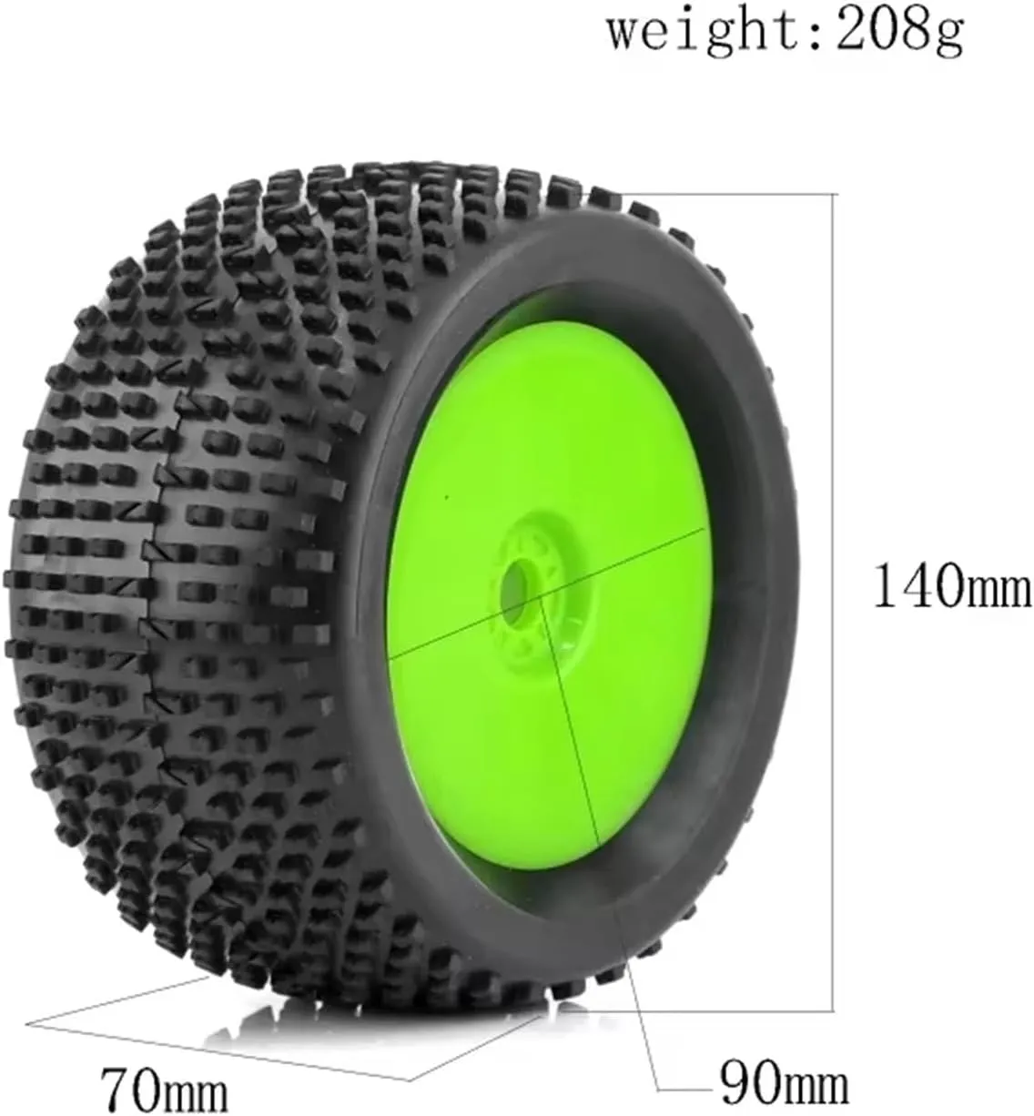Rc Wheel Rim Tire for ARRMA for Redcat for Kyosho for VRX for HSP for Hobao 4pcs 140mm 1/8 RC Racing Car Off-Road for Buggy Tires Wheel 17mm Hex(White)