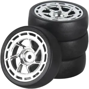 Rc Wheel Rim Tire for LDRC for AE86 for A86 for LD1801 LD1802 LD1803 A01 A02 for 1:18 RC Hard Drift Tire Wheel Hard Tyre 1/18 RC Car Upgrade Parts(White,C)