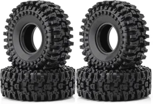 RC Wheel Tire Compatible with Axial for SCX10 for Capra for Traxxas for TRX4 for Redcat 1/10 RC Crawler Car 120mm 1.9" Soft Rubber Tire Wheel Tyre