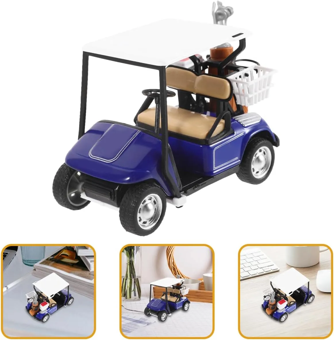 Realistic Golf Cart Model Diecast Desktop Golf Cart Ornament for Home Decor Simple Golf Cart Statue Golf Cart Crafts Golf for Enthusiasts