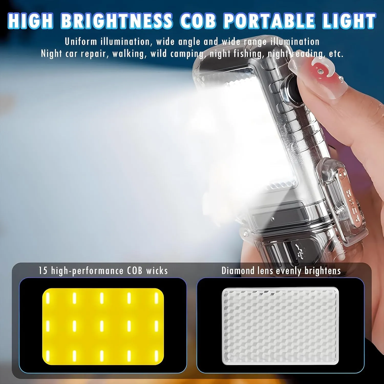 Rechargeable Electric Lighter with 360° Flexible Long Neck, Waterproof Plasma Lighters, USB Windproof Arc Lighters, Transparent Body & LED Battery Display & COB Light for Camping Outdoor (Gradient A)