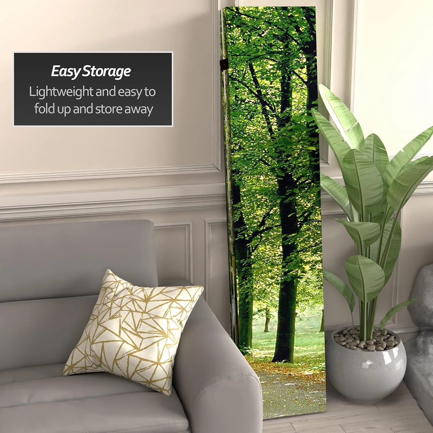 Red Lantern 6 ft. Tall Path of Life Room Divider, 6 Foot - 6 Panel, White