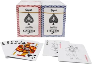 Regal Games - Bulk Playing Cards Set for Adults & Professionals - 6 Red & 6 Blue Standard, Large Print Deck of Cards - Blackjack, Euchre, Canasta, Poker Cards - Fun & Travel Playing Cards (12 Pack)
