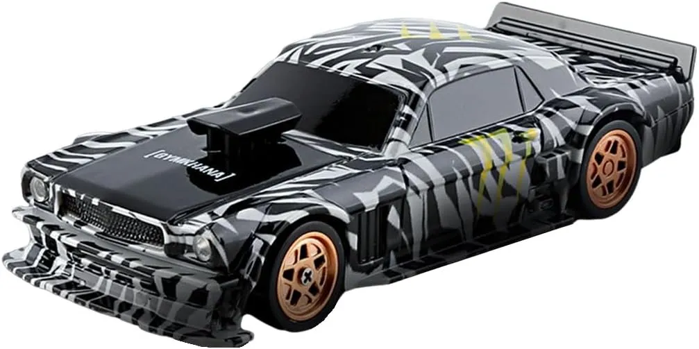 Remote Control 4WD Full Proportional Racing Drift Car Model, 1:43 Scale RC Mini Car Model with Lights and 2.4G Remote System, Perfect for Present, Ready to Run Version, Black White