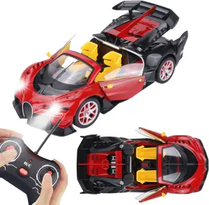 Remote Control Car for Boys 4-7, 1/14 RC Cars for Kids with LED Lights Alloy Sport Racing Hobby Toy Car Model Vehicle for Boys Girls
